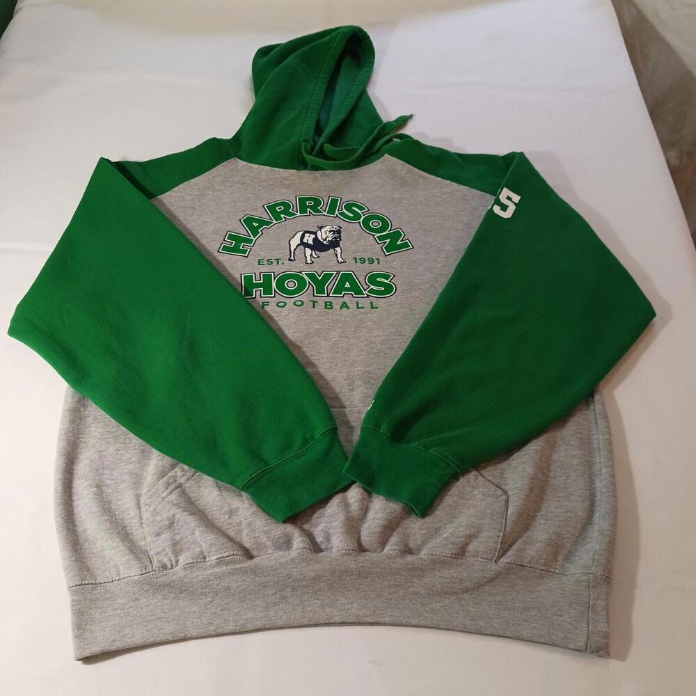 Badger Sport Harrison Hoyas Football Men's Gray & Green Pullover Sweatshirt XL